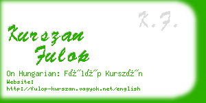 kurszan fulop business card